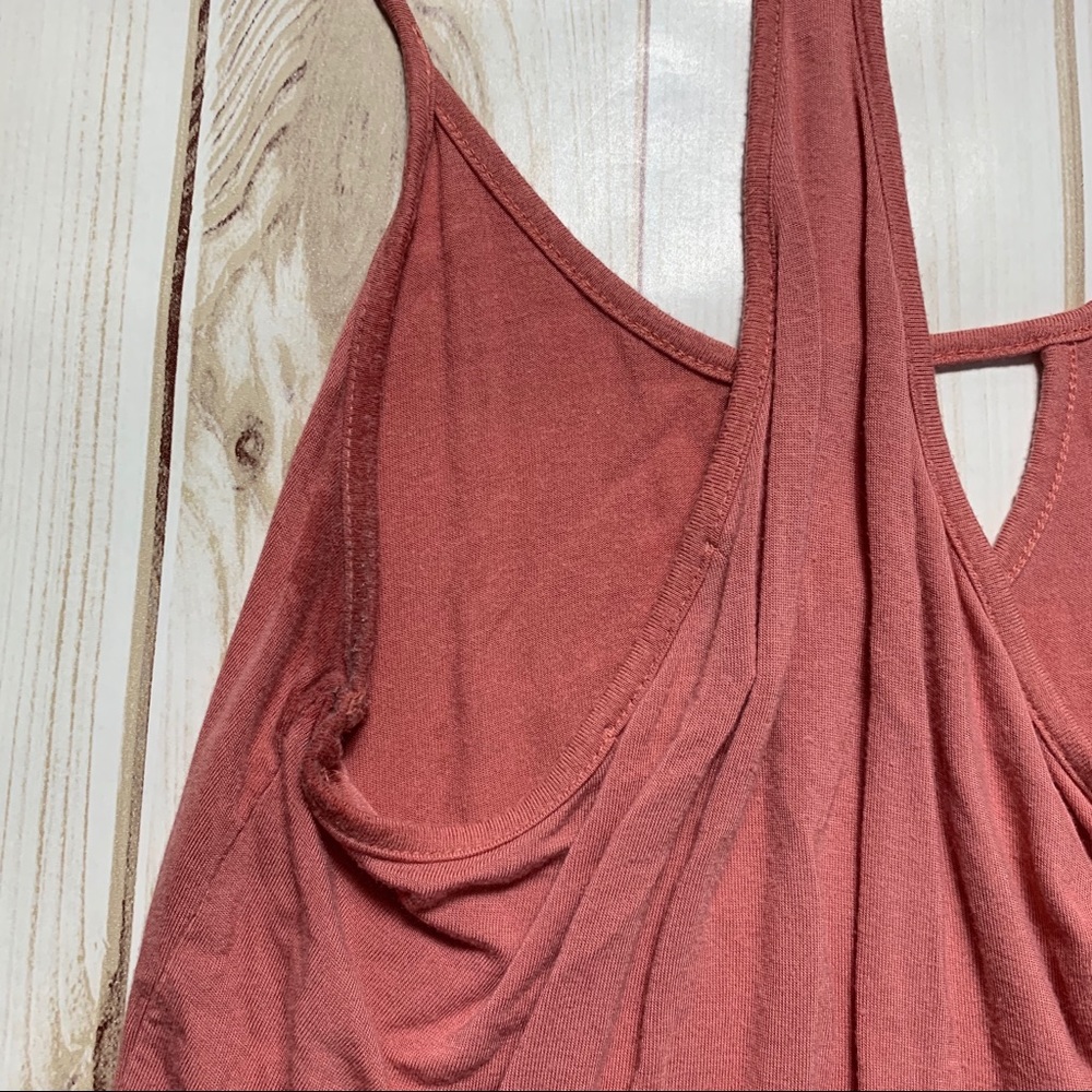 Mauve Pink Racerback Tank Top w Keyhole - Picture 4 of 5